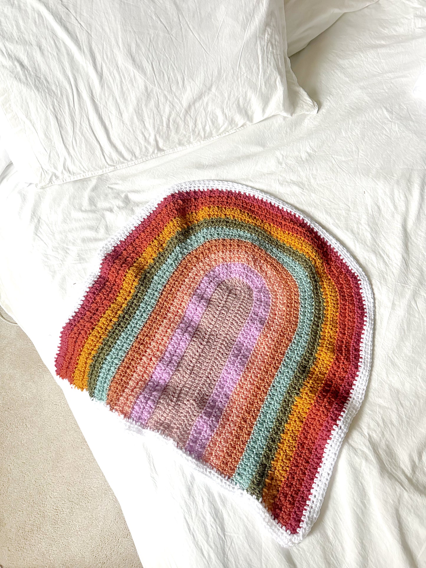 Crochet rainbow blanket