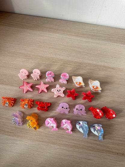 Mini Claw clips - sea themed