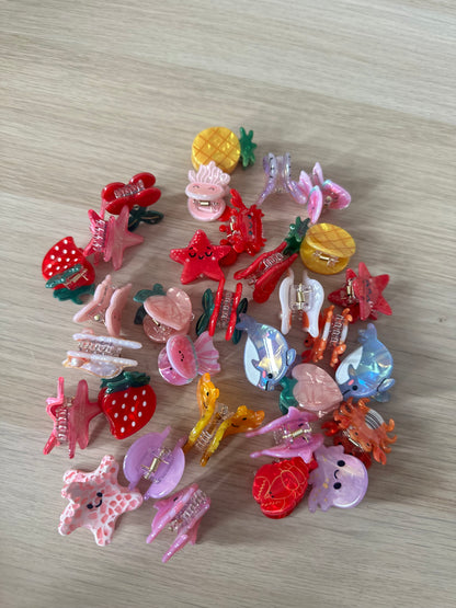 Mini Claw clips - sea themed