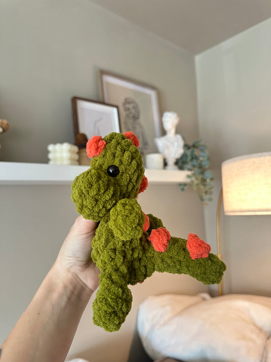 Crochet green dino - mini