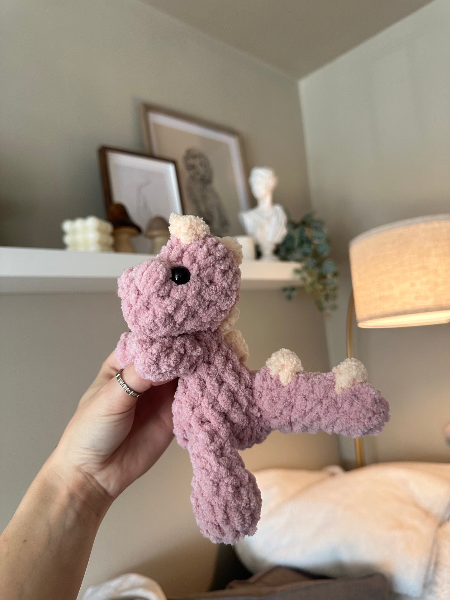 Crochet pink dino - mini