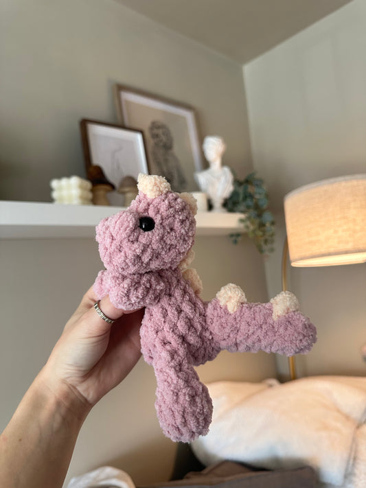 Crochet pink dino - mini